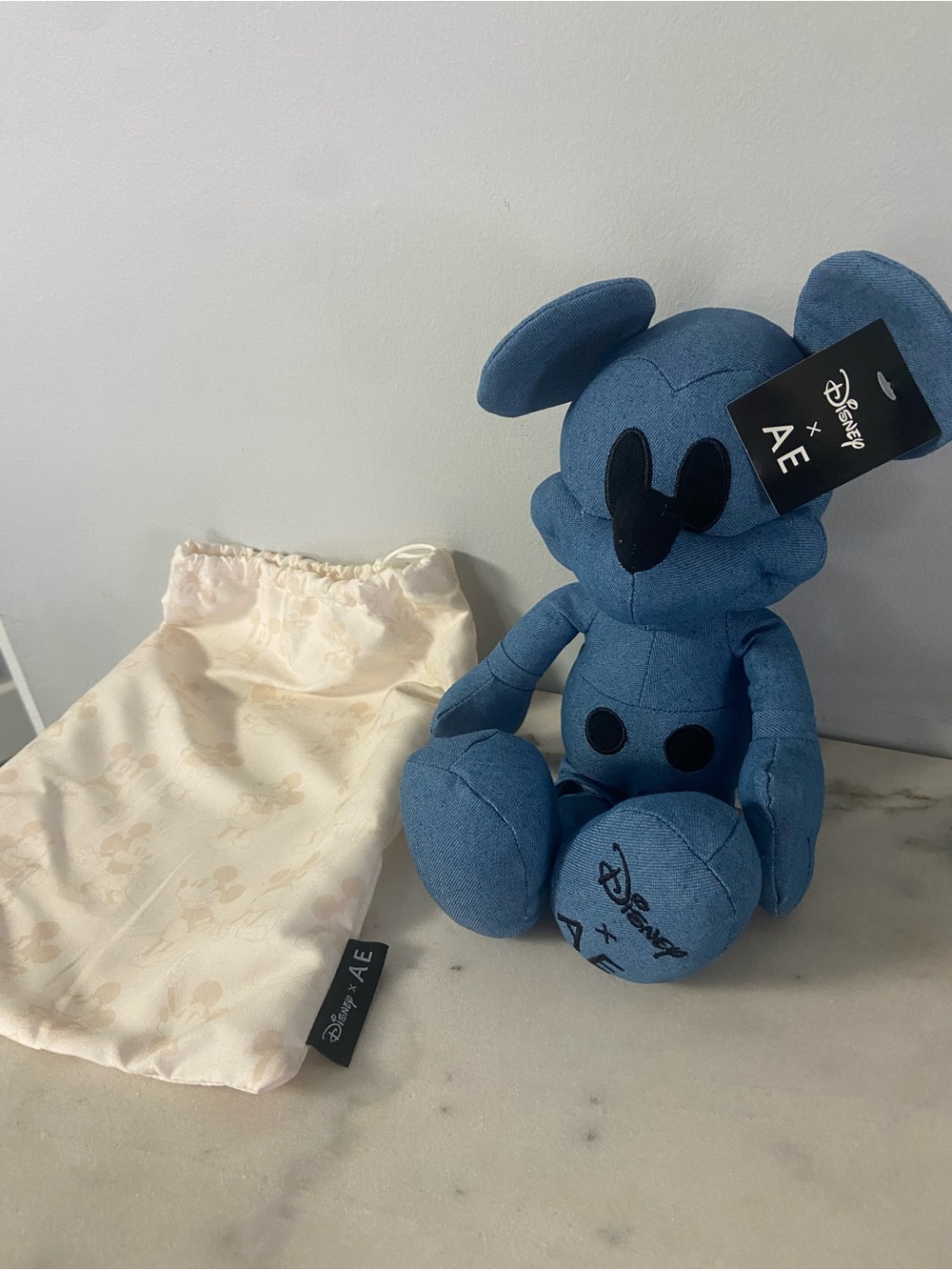 Disney Blue Denim Mickey Mouse Plush Toy